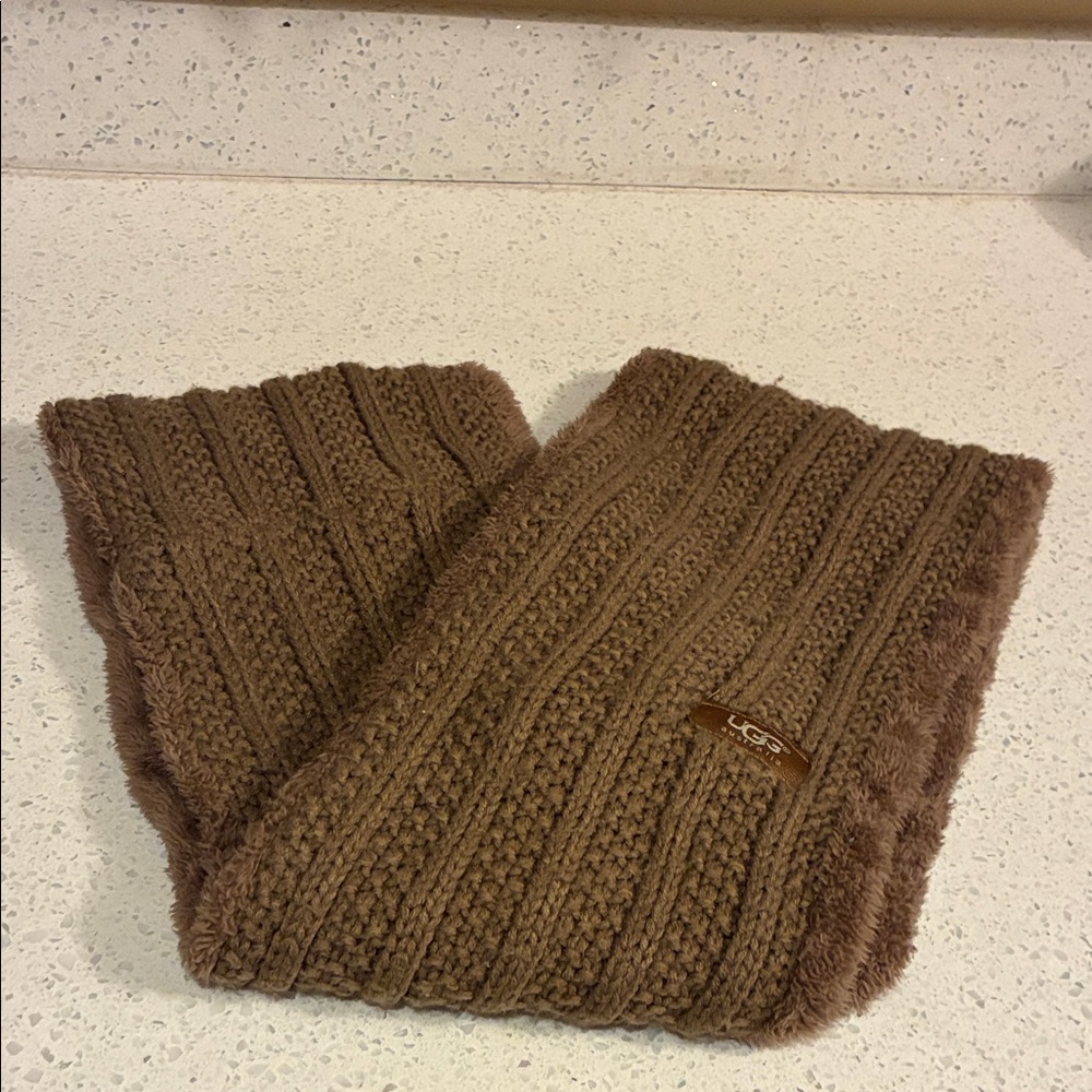 UGG Tan Ribbed Knit Scarf - Picture 2 of 6
